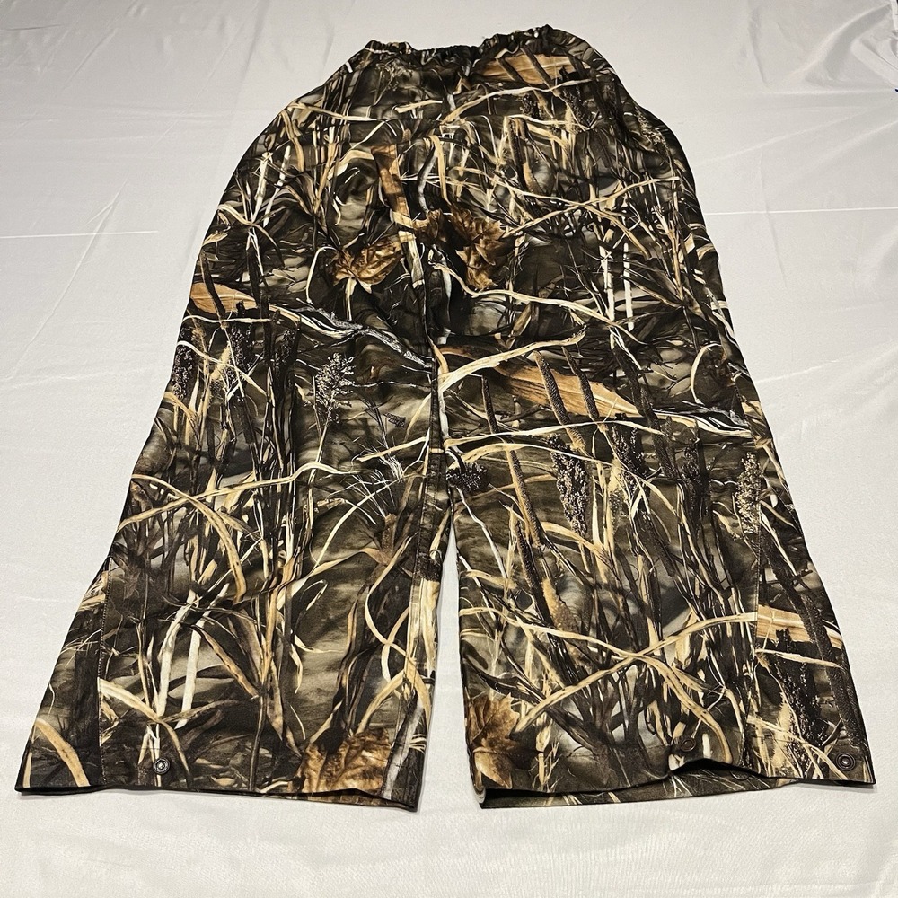 Mad Dog Gear Rain Pants Mens M Advantage Max 4 Camo Hunting Water Proof Lined